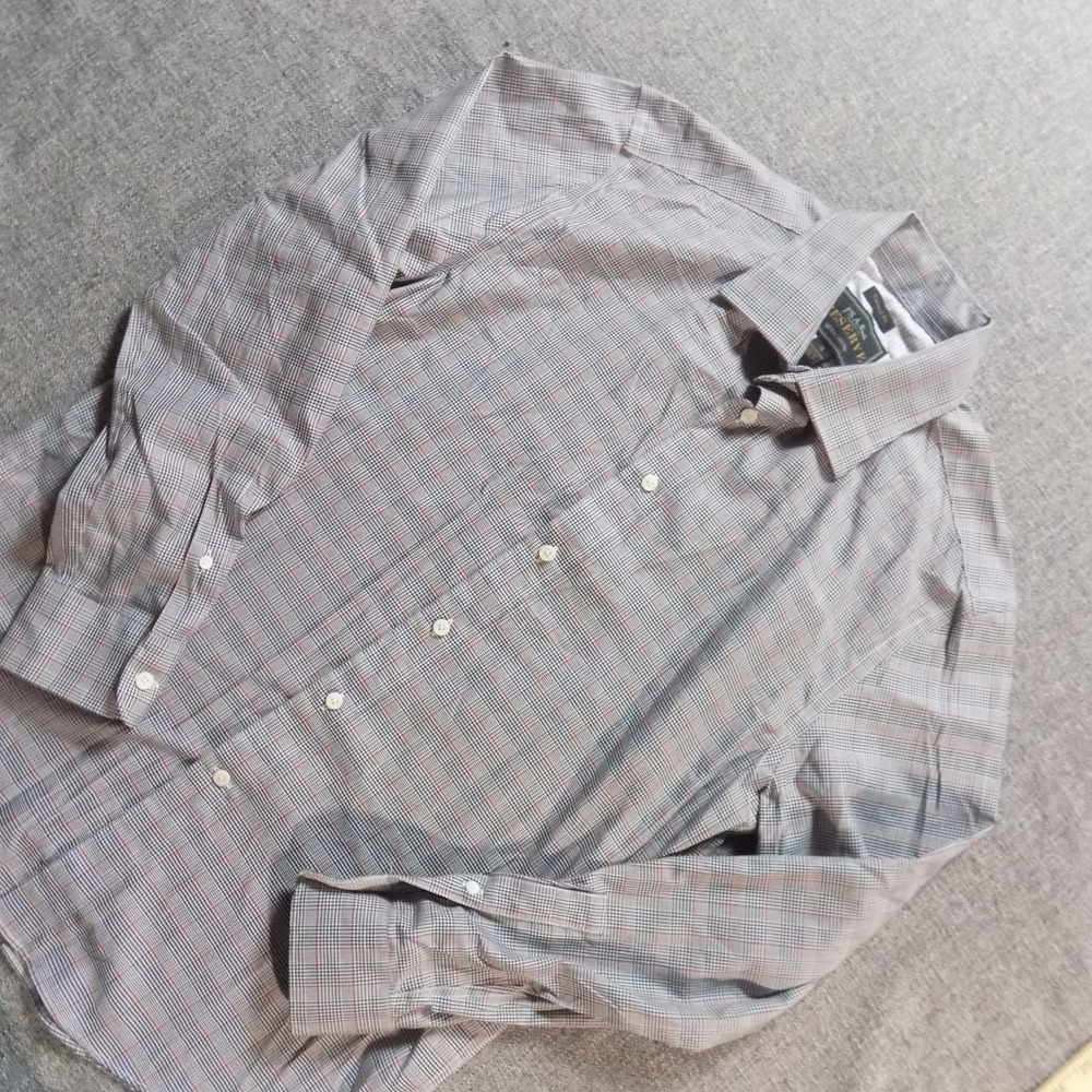 Jos A Bank Reserve Shirt Mens M Multicolor Plaid Excellent Tailored Fit Cotton